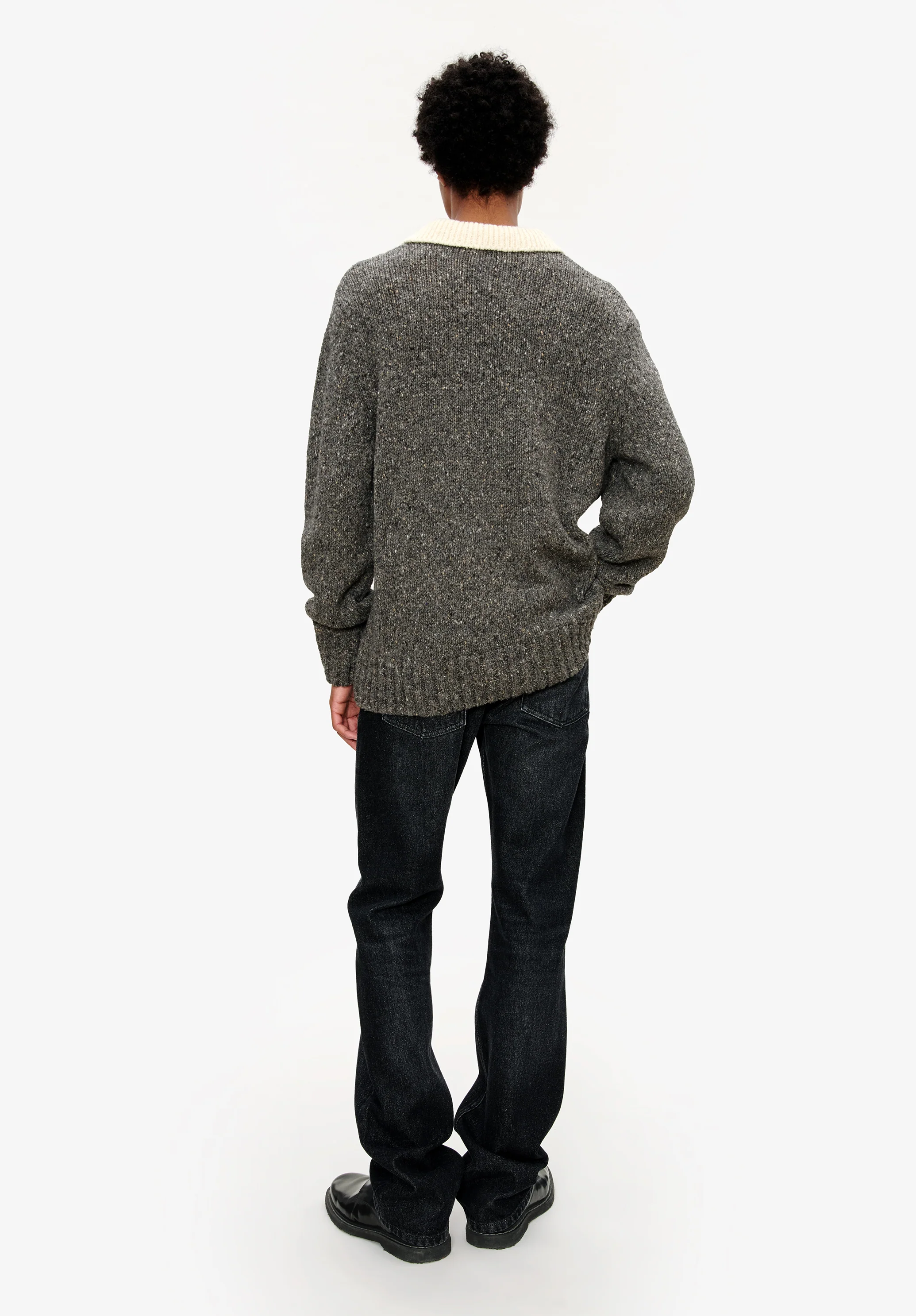 Jumper with contrasting polo shirt collar - Image 4