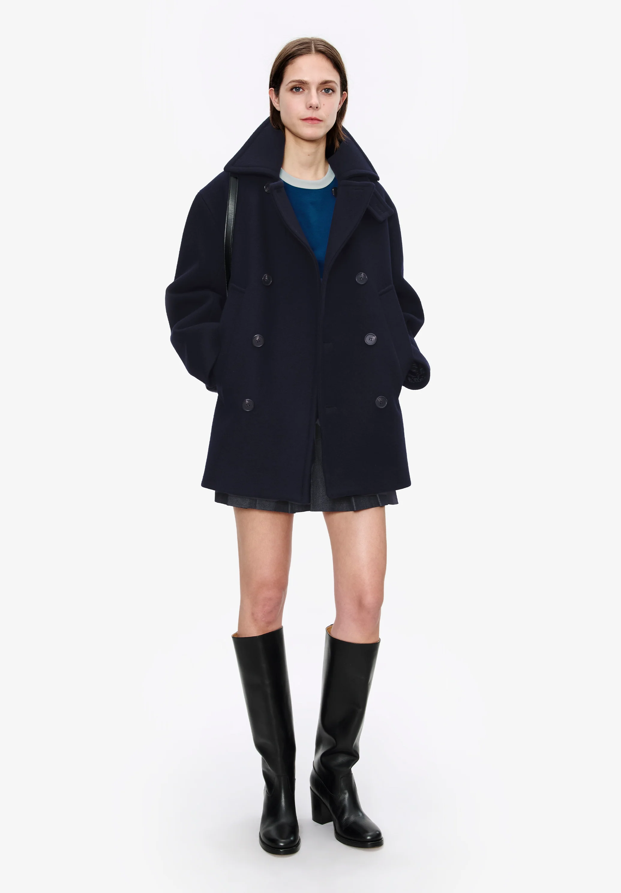 Recycled wool pea coat - Image 4