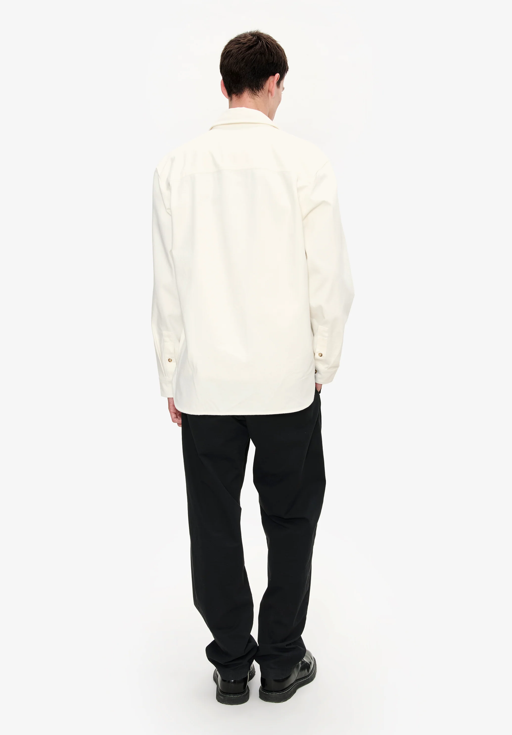 Solid-colour cotton overshirt - Image 3