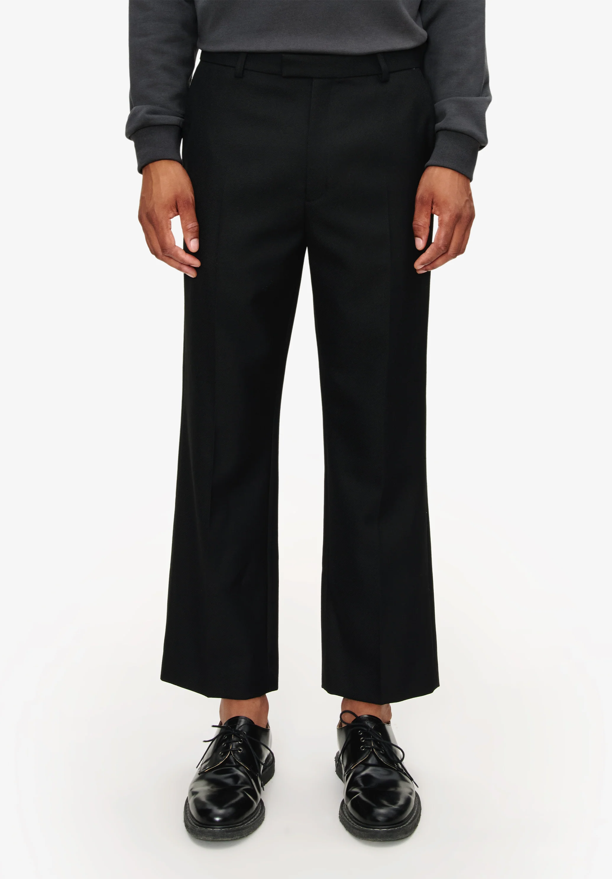 Straight, wide-leg trousers with permanent crease - Image 4
